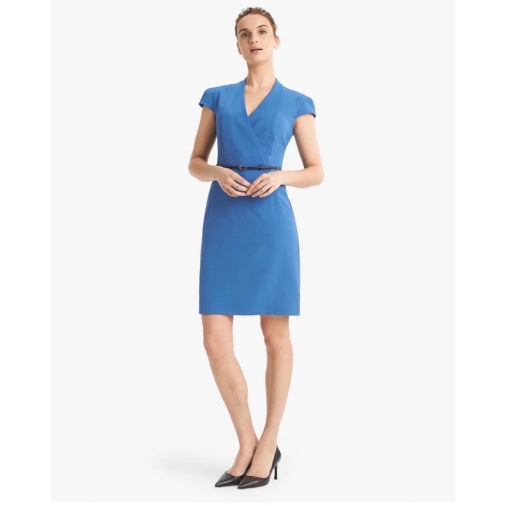M.M. Lafleur The Felisa Dress Cerulean Blue Knee Length Size 16